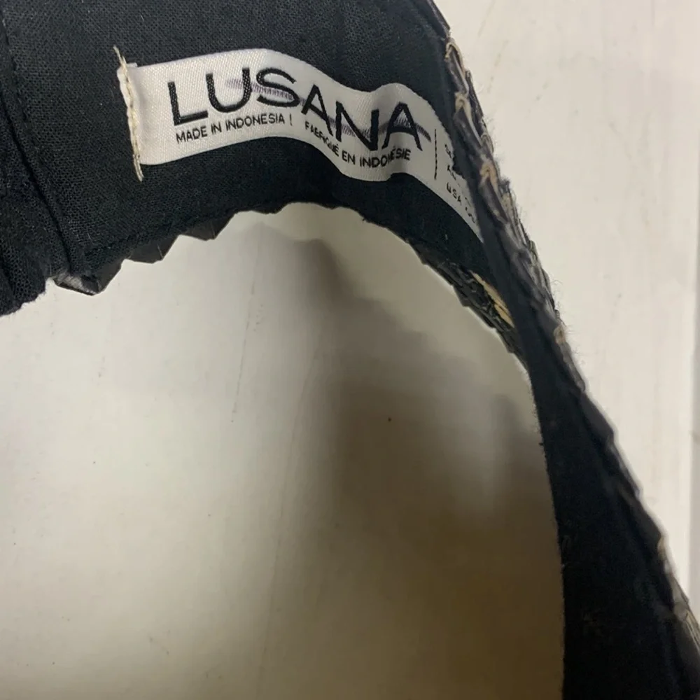 Free people Lusana visor new without tags black / natural one size